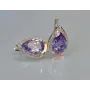 Серебряные серьги Sil с золотыми пластинами 038s2-10 Фиолет (Sil-1214)