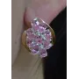Серьги серебренные Sil Myau с золотыми вставками 082s-4 Розовый (Sil-689)