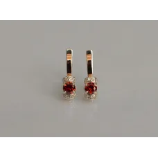 Серебряные серьги Sil с золотом 137s-3 Красный (Sil-1221)