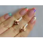 Серебряные серьги Sil с золотыми вставками 142s-16 Красный (Sil-1143)
