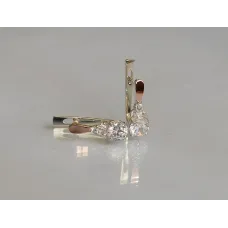 Серебряные серьги Sil с золотом 140s-3 Прозрачный (Sil-691)
