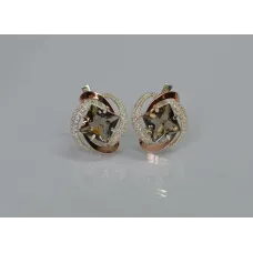 Серебряные серьги Sil с золотыми накладками 130s-6 Коричневый (Sil-737) Серебряные серьги Sil с золотыми накладками 130s-6 Коричневый (Sil-737)