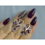 Серебряные серьги Sil с золотыми вставками 151s-8 Фиолет (Sil-1082)