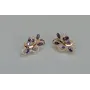 Серебряные серьги Sil с золотыми вставками 151s-8 Фиолет (Sil-1082)