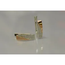 Серьги из серебра Sil с золотыми вставками 129s Прозрачный (Sil-814) Серьги из серебра Sil с золотыми вставками 129s Прозрачный (Sil-814)