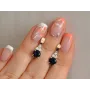 Серебряные серьги Sil с золотом 140s-7 Танзанит (Sil-695)