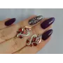 Серебряные серьги Sil с золотыми пластинами 152s-3 Красный (Sil-1062)