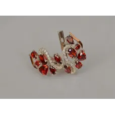Серебряные серьги Sil с золотыми пластинами 152s-3 Красный (Sil-1062) Серебряные серьги Sil с золотыми пластинами 152s-3 Красный (Sil-1062)