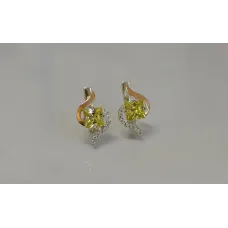 Серебряные серьги Sil с золотыми накладками 118s-7 Желтый (Sil-823) Серебряные серьги Sil с золотыми накладками 118s-7 Желтый (Sil-823)