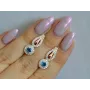 Серебряные серьги Sil с золотыми пластинами 135s-1 Аквамарин (Sil-1172)