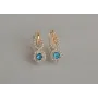 Серебряные серьги Sil с золотыми пластинами 135s-1 Аквамарин (Sil-1172)