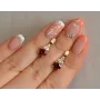 Серебряные серьги Sil с золотом 140s-2 Красный (Sil-690)