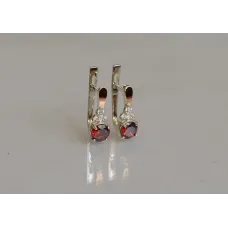 Серебряные серьги Sil с золотом 140s-2 Красный (Sil-690)
