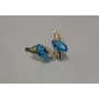 Серебряные серьги Sil с золотыми пластинами 114s-4 Аквамарин (Sil-836)
