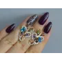 Серебряные серьги Sil с золотыми вставками 151s-15 Разноцветный (Sil-1089)