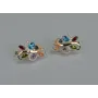 Серебряные серьги Sil с золотыми вставками 151s-15 Разноцветный (Sil-1089)