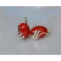 Серьги из серебра Sil с золотом 149s-6 Красный (Sil-1105)