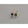 Серебряные серьги Sil с золотыми вставками 134s-2 Черный (Sil-1189)