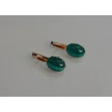 Срібна каблучка Sil з золотими накладками 147s-6 Зелений (Sil-1125)