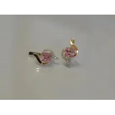 Серебряные серьги Sil с золотыми накладками 118s-9 Розовый (Sil-825) Серебряные серьги Sil с золотыми накладками 118s-9 Розовый (Sil-825)