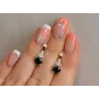 Серебряные серьги Sil с золотом 140s-11 Черный (Sil-699)