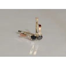 Серебряные серьги Sil с золотом 140s-11 Черный (Sil-699)