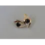 Серебряные серьги Sil с золотыми вставками 145s-7 Черный (Sil-1019)