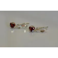 Сережки Sil серце в руках 102s-7 Гранат (Sil-938)