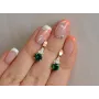 Серебряные серьги Sil с золотом 140s-10 Зеленый (Sil-698)