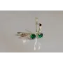 Серебряные серьги Sil с золотом 140s-10 Зеленый (Sil-698)