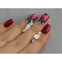 Серебряные серьги Sil с золотыми пластина 141s Прозрачный (Sil-1145)