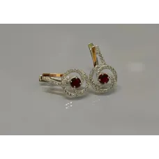 Серебряные серьги Sil 115s-7 Красный (Sil-869)