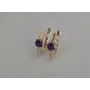Серебряные серьги Sil с золотыми вставками 134s-10 Фиолет (Sil-1197)