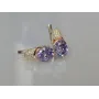 Серебряные серьги с золотыми накладками 122s-5 Лаванда (Sil-751)
