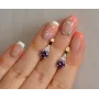Серебряные серьги Sil с золотом 140s-9 Аметист (Sil-697)