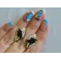 Серебряные серьги Sil с золотыми пластинами 114s-13 Черный (Sil-845)