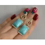 Серебряные серьги Sil с кабашонами 146s-6 Бирюзовый (Sil-1151)