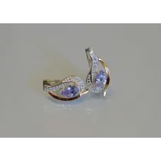 Серебряные серьги Sil с элементами золота 078s-7 Лаванда (Sil-923) Серебряные серьги Sil с элементами золота 078s-7 Лаванда (Sil-923)