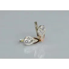 Серебряные серьги Sil с золотыми накладками 132s-9 Прозрачный (Sil-724) Серебряные серьги Sil с золотыми накладками 132s-9 Прозрачный (Sil-724)