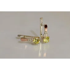 Серебряные серьги Sil с золотом 140s-12 Желтый (Sil-700)