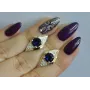 Серебряные серьги Sil с золотыми вставками 145s-3 Танзанит (Sil-1015)