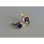 Серебряные серьги Sil с золотыми вставками 145s-3 Танзанит (Sil-1015)