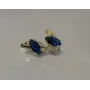 Серебряные серьги Sil с золотыми пластинами 114s-12 Танзанит (Sil-844)