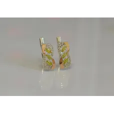 Серебряные серьги Sil с золотыми пластинами 120s-8 Желтый (Sil-806) Серебряные серьги Sil с золотыми пластинами 120s-8 Желтый (Sil-806)