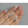 Серебряные серьги Sil с золотыми пластинами 116s-8 Розовый (Sil-1258)