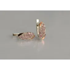 Серебряные серьги Sil с золотыми пластинами 116s-8 Розовый (Sil-1258) Серебряные серьги Sil с золотыми пластинами 116s-8 Розовый (Sil-1258)