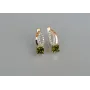 Серебряные серьги Sil с золотыми вставками 136s-12 Олива (Sil-1246)