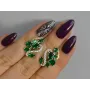 Серебряные серьги Sil с золотыми пластинами 152s-14 Зеленый (Sil-1073)