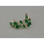 Серебряные серьги Sil с золотыми пластинами 152s-14 Зеленый (Sil-1073)