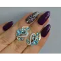 Серебряные серьги Sil с золотыми пластинами 152s-7 Лаванда (Sil-1066)